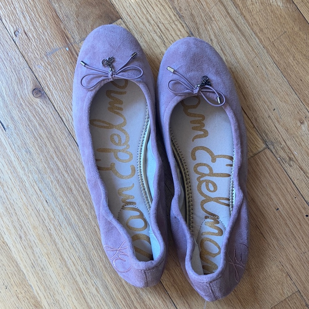 NEW SAM EDELMAN Felicia Mauve Suede Ballet Flats